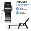thumbnail image 4 of FUNDAZE Adjustable Wheeled HDPE Plastic Outdoor Patio Lounge Chair W/ Cup Holder,78.3"x25.1"x16.3", Black, 4 of 9
