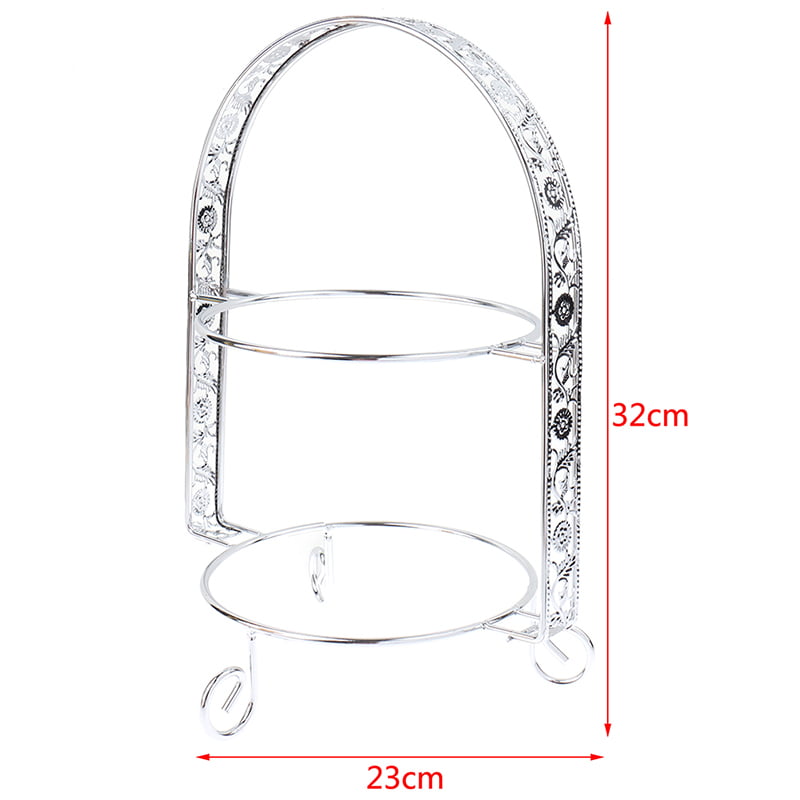 Metal Cake Stand Double-Layer Arch-Shaped Golden Fruit Dessert Rack Party DSEAU 