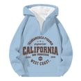 thumbnail image 3 of MHFRRA Sudadera con Capucha y Cremallera de Un Cuarto con Estampado de Letras, Cómoda y Casual, Interior Suave para Uso Diario Azul claro, 3 of 3