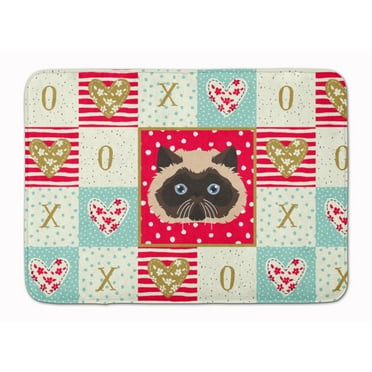 Carolines Treasures CK5105RUG Colorpoint Persian Hymalayan Cat Love Machine Washable Memory Foam Mat Red 19Hx27W