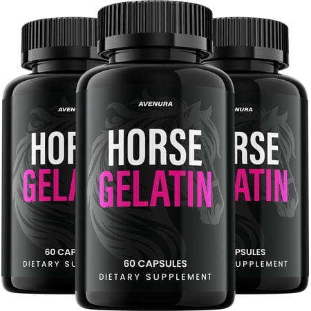 Horse Gelatin Advanced Keto Capsules – HorseGelatin Pills Advanced Blend Formula, Extra Strength, 3 Pack, 180 Capsules