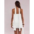 thumbnail image 2 of Women's Solid Color Ruffled Hem Bandeau Dress, Dresses For Women, White, 2 of 7