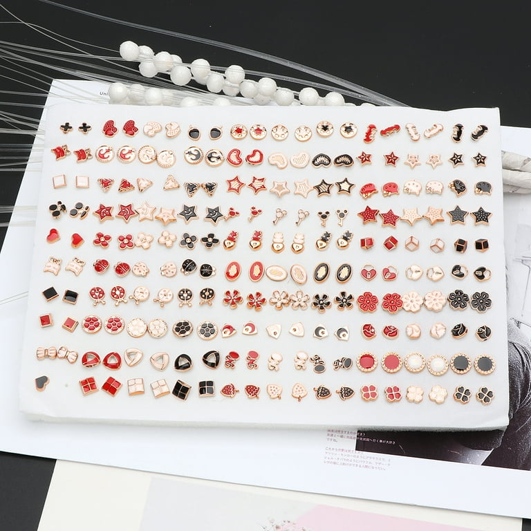TINYSOME Acrylic Stud Earrings for Women for Sensitive Ears Assorted Jewelry Set 100 Pair