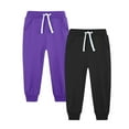 thumbnail image 2 of dazeni 2 Pack 5-14 Years Boys Fleece Linend Athletic Joggers Teen Taper Sweatpants with Drawstring Kids Soft Pull-On Active Pants Multicolor 9 Years, 2 of 3