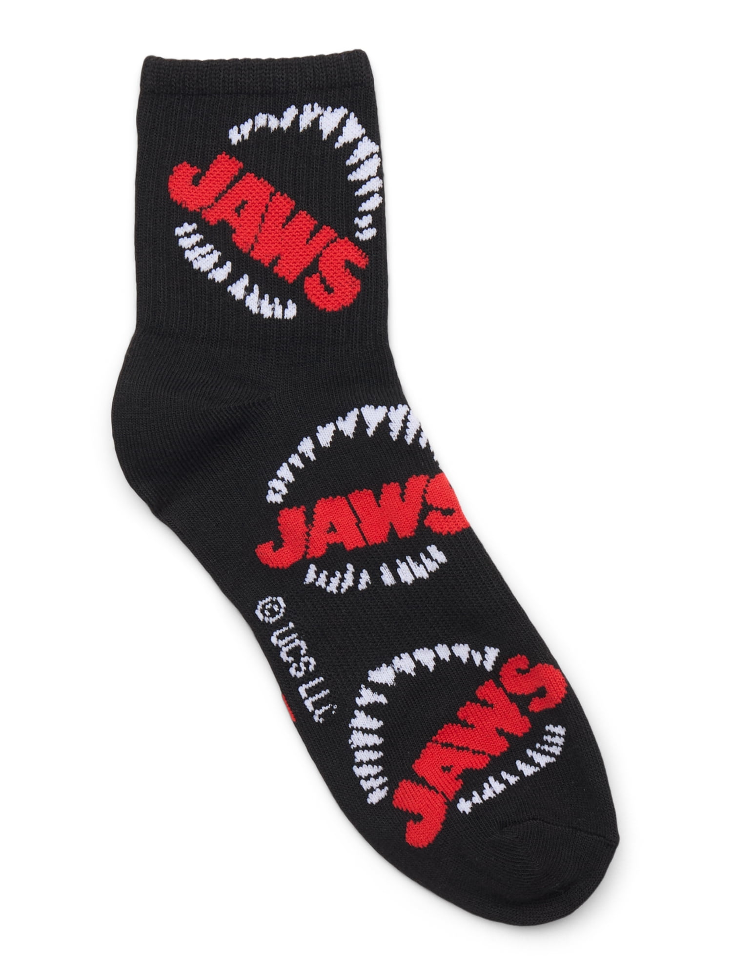 Jaws Men's Quarter Crew Ankle Socks, 6-Pack, Shoe Sizes 8-12