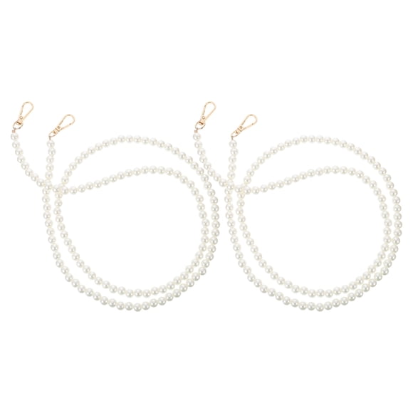 Shisuyan 2pcs Pearl Bag Chains Replacement Thin Pearl Strap Shoulder Bag Accessories