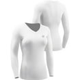 thumbnail image 6 of NELEUS Womens Compression Shirts Workout Yoga T Shirt V Neck Long Sleeve 3 Pack,Black+Gray+White,US Size S, 6 of 6