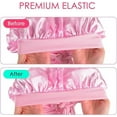 thumbnail image 5 of DODAMOUR Extra Long Satin Bonnet for Women, Adjustable Silk Sleep Cap with Tie Band for Braids & Curly Hair (Pink), 5 of 8