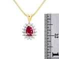 thumbnail image 5 of RYLOS Jewelry For Women Yellow Gold Plated Silver Birthstone Jewelry Ring, Earring & Pendant Necklace Gemstone & Diamonds Pear Tear Drop Shape 6X4MM  Ruby  July Birthstone Womens Jewelry Matching, 5 of 9