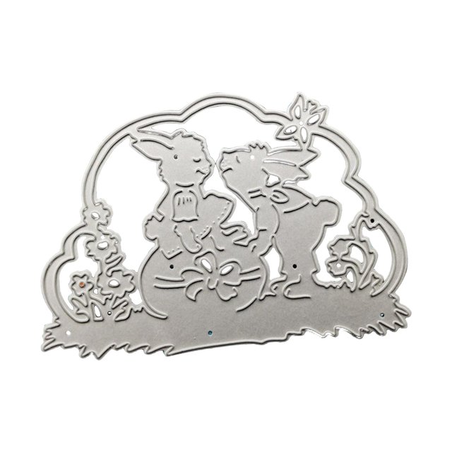 Troquel de corte de metal Zulema Conejo Amante de Pascua 10,9 cm x 7,6 cm