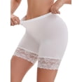 thumbnail image 4 of INSPIRE CHIC Women's Tummy Control Wide Lace Trim Panties High Waist Slim Fit Elastic Pius Size Under Dress L White, 4 of 5