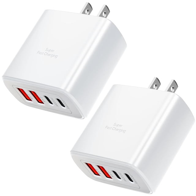 VKUJDT 2 piezas cargador tipo c carga rapida, 33W Cargador USB portáti con Cargador C Rapido 2 Puert
