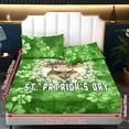 thumbnail image 2 of COEQINE Sheet Set King Size Fitted Bed Sheet Wrinkle Free Fade Resistant Bedding Set for Women Men, All Season for King Size Bed for St. Patrick's Day Decor, Leprechaun Hat Highland Cow Clover, 2 of 5