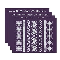 Simply Daisy, 18 x 14 inch, Cuban Tile 2, Geometric Print Placemat (Set of 4), Purple