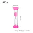 thumbnail image 2 of Uxcell 3 Minute Sand Timer, 10pack Small Sandy Clock, Count Down Sand Glass Pink, 2 of 5