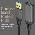 thumbnail image 5 of KOMI USB 3.0 Extension Cable 9.8ft/3m, USB 3.0 A Male to A Female USB Extender Cable 5Gbps High Speed Data Transfer Compatible with Printer, Scanner, Keyboard, Oculus Rift, Camera, Black (Black), 5 of 5