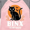 thumbnail image 3 of Hocus Pocus - Binx Is My Boo - Toddler And Youth Girls Raglan Graphic T-Shirt, 3 of 5
