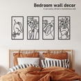 thumbnail image 3 of Decoración de pared Bakovity de metal negro abstracto para mujer, 43 x 22 cm, 4 unidades, 3 of 6