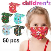 MuiSci 50PCS 3 Layer Disposable Protective Kids Face Mask Child Size
