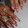 thumbnail image 2 of Uñas postizas BLGTGH Medium Almond 5D Flower Leopard, 2 of 8