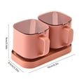 thumbnail image 2 of Oggfader Pink 2-Compartment Seasoning Container with Standing Lid, Airtight Leakproof Spice Jar with Spoon for Kitchen, Portable Condiment Storage Box, 2 of 6