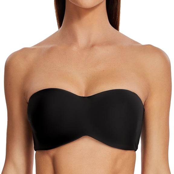 MELENECA Strapless Bra Minimizer with Underwire for Women Black 36D