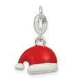 thumbnail image 1 of Beautiful Sterling Silver Polished Enamel Santa Hat Charm, 1 of 2