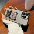 thumbnail image 4 of Gradient Glitter Bead Bear Phone Case, Hidden Stand, Silicone Material, Cartoon Cute Style for iPhone 14 13 12 11 Pro Max Plus XS XR 7 8 SE Phone Case (Silver,iPhone 7 Plus), 4 of 8