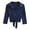 A-Navy1329, variant on XIAOCHA Womens Cropped Blouse Three Quarter Sleeve Button Up Chest Pocket Top Lightweight Comfy Casual Tees