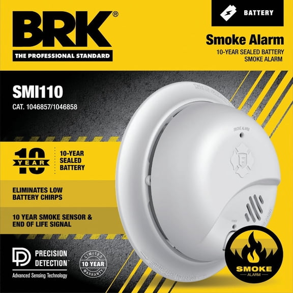 BRK SMI110 10-Year Sealed Battery Ionization Smoke Alarm
