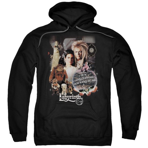 Trevco Labyrinth-25 Years Of Magic Adult Pull-Over Hoodie- Black - 3X