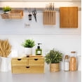 thumbnail image 3 of Bamboo Desk Organizer 3 Drawer with Shelf, 3 of 4