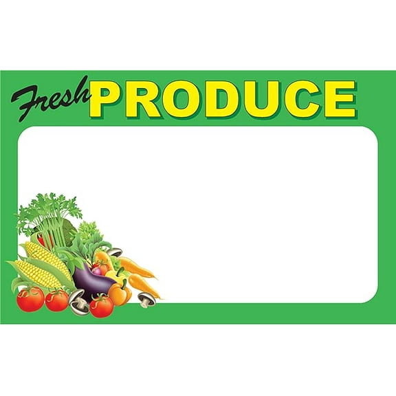 YZA950 Price Sign Laser Cards Fresh Produce PC Printable 100 8 1/2" x 11" Sheets Per Pack Retail - Supermarket - Grocery Business Store Signs (7" x 11" 1up) 100 Cards
