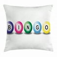 thumbnail image 1 of Bingo Throw Pillow Cushion Cover, 3D Style Bingo Balls with Different Colors Chance Luck Opportunity Theme, Decorative Square Accent Pillow Case, 18 X 18 Inches, White and Multicolor, by Ambesonne, 1 of 2