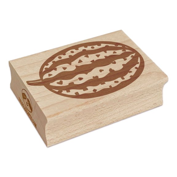 Watermelon with Patterned Details Rectangle Rubber Stamp Stamping Scrapbooking Crafting - Small 1.7in