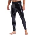 thumbnail image 5 of Pantalones ajustados de charol para hombre, pantalones largos de látex, mallas elásticas negras, ropa de fiesta Rave de cintura alta, ropa de discoteca con aspecto mojado, 5 of 5