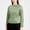 Green, variant on Plus Size Women's Faux Leather Turtleneck Jacket with Pockets | Long Sleeve Open Front Coat for Going Out, Date Night, or Office