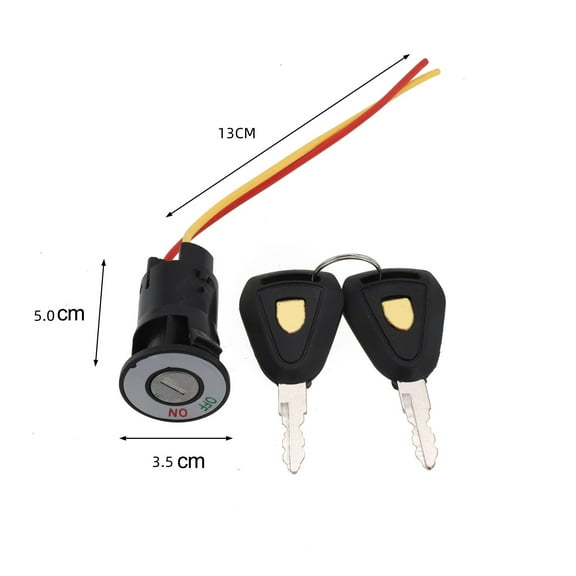 YAAQII for Electric Bike Ignition Key Switch 2 Wire Position Lock with Keys for E-Bike Scooter Tricycle ATV Replacement Part, 2pin L
