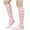 Pink-2, variant on WREESH Unisex Winter Warm Striped Calf and Knee Socks, Mid-Calf Cotton Socks for Men and Women Black