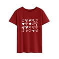 thumbnail image 3 of TWZH Women Heart Graphic Print Round Neck Valentine Day T-Shirt, 3 of 6