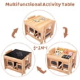 thumbnail image 3 of Kids Table and Chair Set, 3 in 1 Wooden Kids Activity Table Set with Storage Drawer, Detachable Tabletop, Toddlers Table and Chair Set for Drawing Reading Arts Crafts Playroom Nursery, Natural, 3 of 9