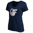 thumbnail image 2 of Women's Navy Baltimore Orioles Logo Banner Wave V-Neck T-Shirt, 2 of 3