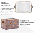 thumbnail image 3 of GZHJMY Thanksgiving Pumpkin Rectangular Storage Bin, Collapsible Toy Storage Bins, Waterproof Canvas Rectangular Storage Bin with Leather Handles for Home Closets,Bedrooms,Kids Toy,Gift Baskets, 3 of 7
