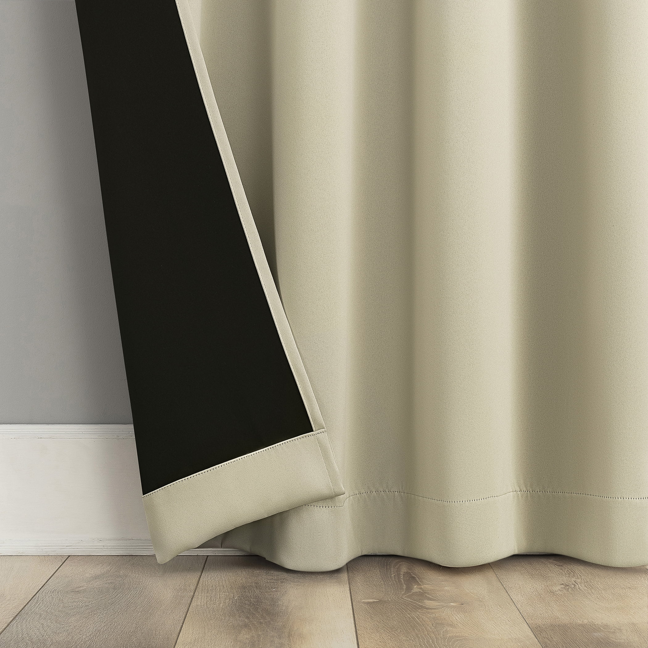Sun Zero Malmo 1-Piece Theater Grade Extreme 100% Blackout Rod Pocket Curtain Panel, 52"X95", Cream