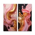 thumbnail image 2 of Designart "Whimsical Liquid Pink and Gold Art Glamorous Charm III" Abstract Shapes Wall Art Set Of 2 - Transitional Gold Gallery Set For Office Decor, 2 of 6