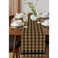 thumbnail image 2 of Brown Black Plaid Burlap Cotton Table Runner 13x72 Inches Long, Vintage Rustic Star Buffalo Check Farmhouse Table Runners, Outdoor Dining Tablecloths Decor for Baby Shower/Party/Wedding, 2 of 6