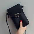 thumbnail image 4 of GEZHEN Bag Bag Touchable Shoulder Crossbody Change Bag Phone Women's Leather Wallet Bag Heart-Shaped Metal Chain Shoulder Crossbody Transparent Touch Screen Mobile Phone Bag, 4 of 4