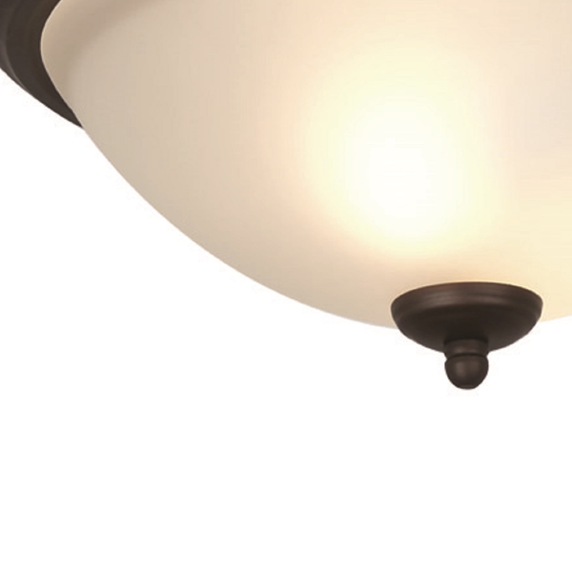 (2 pack) Mainstays 13" Classic Flush Mount Ceiling Light, Bronze Finish Frosted Glass Shade, Bulb Not Included