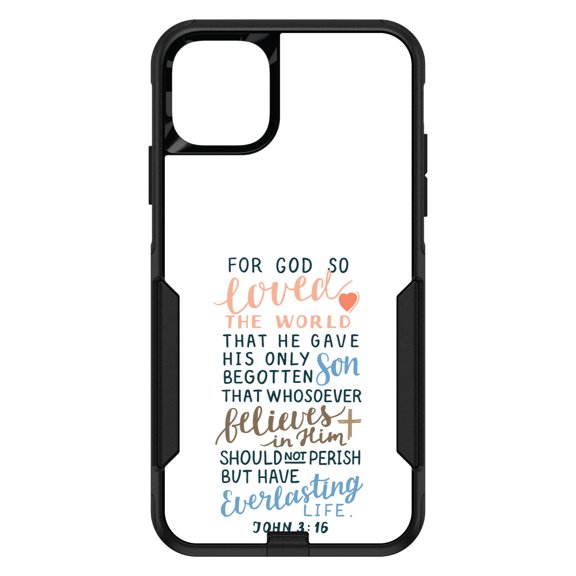 DistinctInk Custom SKIN / DECAL compatible with OtterBox Commuter for iPhone 11 Pro MAX (6.5" Screen) - John 3:16 - For God So Loved The World