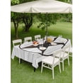 thumbnail image 3 of Outdoor Tablecloth with Umbrella Hole and Zipper, Texas Star Western Rectangle Table Cloth 60x120 Inch Waterproof Tablecloth, Brown Farm Country Gray Wooden Board Picnic Table Cover for Patio Camping, 3 of 7
